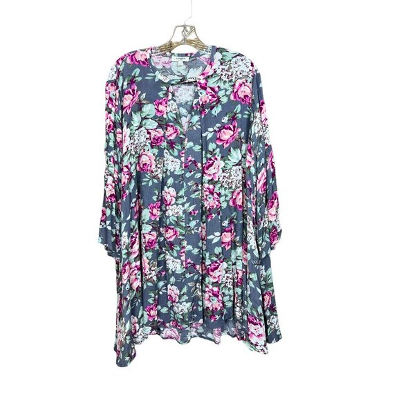 Umgee Dresses & Skirts - Umgee Women's Grey Floral Mid Dress